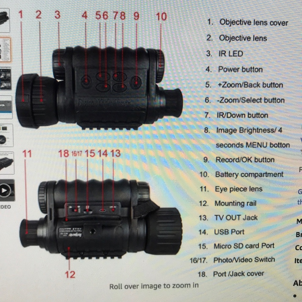 SOLD - HD Night Vision Monocular Bestguarder WG50 - Picture 8 of 9